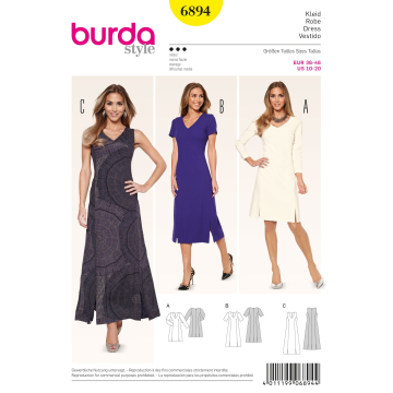 Sewing pattern Dress, Burda 6894, En/Ger/Fr