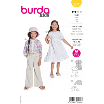 Patron Burda 9225 robe / veste enfant, version papier, en français