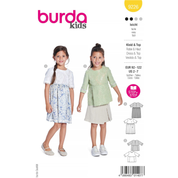 Patron Burda 9226 robe / blouse enfant, version papier, en français