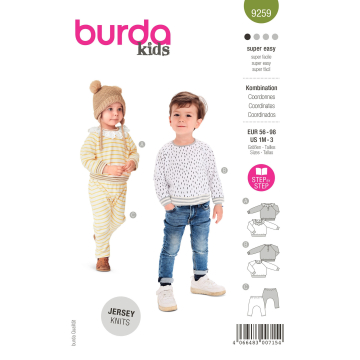 Patron Burda 9259 sweat et pantalon enfant, taille 56-98, en français