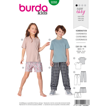 Patron Burda Kids 9288 Combinaison, en français