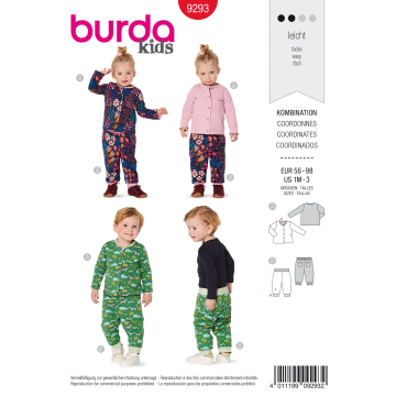 Patron Burda Kids 9293 Combinaison, en français