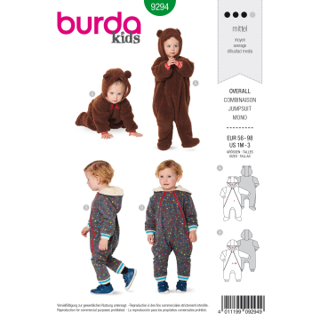 Naaipatroon combinatie, Burda Kids 9294, Dui/En/Fr