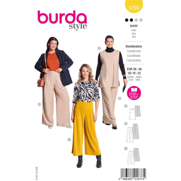 Naaipatroon Combinatie Dames Burda 5793, Nl/Dui/En/Fr