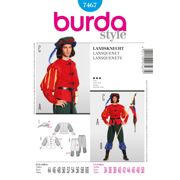 Sewing pattern Middle Ages Guard, Burda 7467, En/Ger/Fr