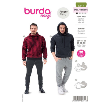 Schnittmuster Männer-Sweater, Burda 6718