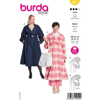 Naaipatroon Burda 5683 Jas, Nl/Dui/En/Fr
