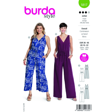 Naaipatroon jumpsuit, Burda 5817, Nl/Dui/En/Fr