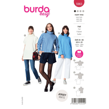 Naaipatroon pullover, Burda 5963, Dui/En/Fr