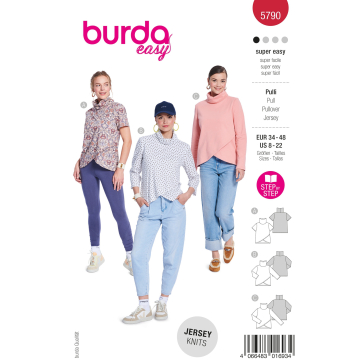 Naaipatroon Shirt Dames, Burda 5790, NL/EN/DE/FR