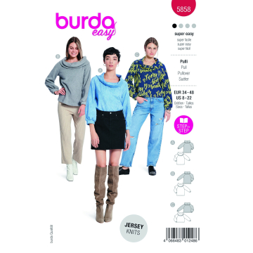Naaipatroon Burda 5858, trui, Dui/En/Fr