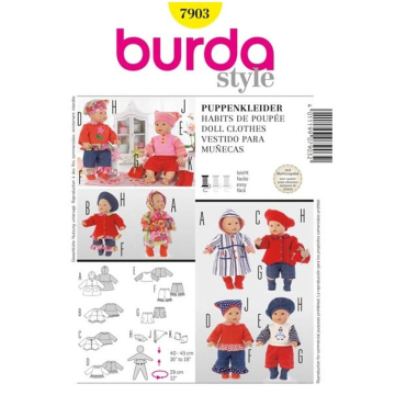Patron Burda 7903 Vêtements de poupée, en français