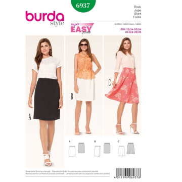 Patron Burda 6937 Jupe, en français