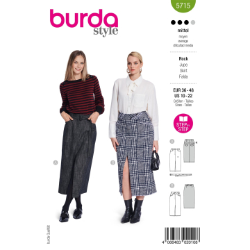 Schnittmuster Rock, Burda 5715