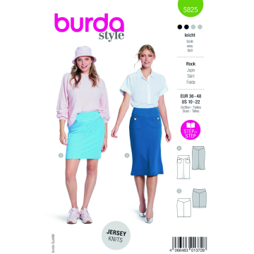 Patron Burda 5825 jupe femme, version papier, en français