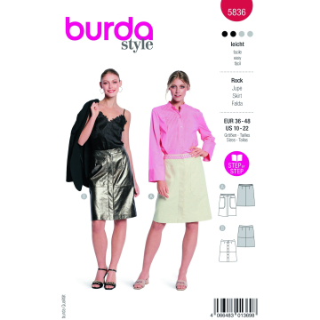 Patron Burda 5836 jupe femme, version papier, en français