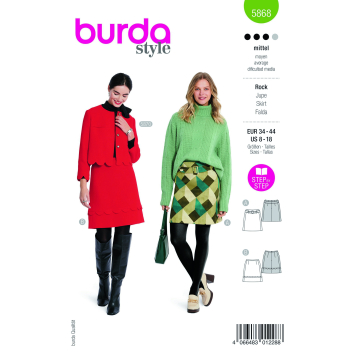Naaipatroon rok, Burda 5868, Nl/Dui/En/Fr
