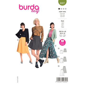 Patron Burda 6027 jupe femme, taille 34-48, en français