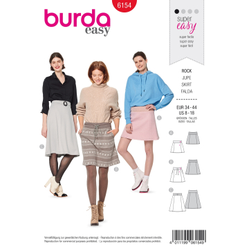 Patron Burda 6154 Jupe, en français