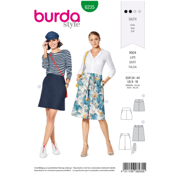 Patron Burda 6235 Jupe, en français