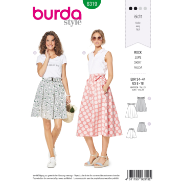 Patron Burda 6319 Jupe, en français