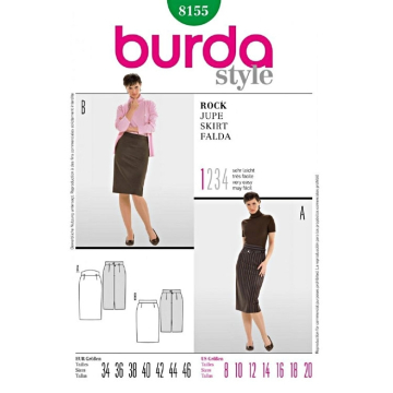 Naaipatroon rok, Burda 8155, Nl/Dui/En/Fr