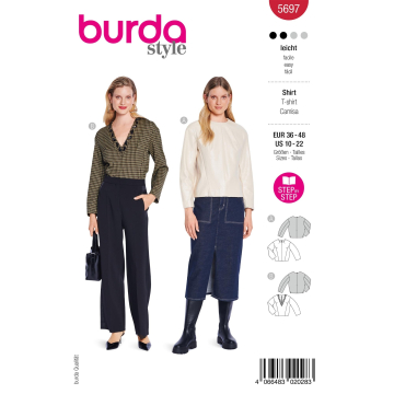 Patron Burda 5697 shirt femme, en français