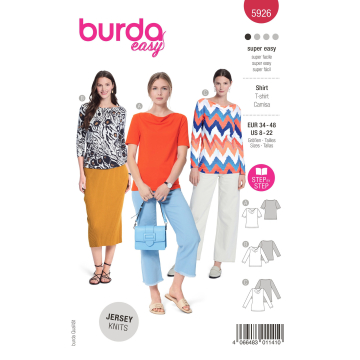 Naaipatroon shirt, Burda 5926, Nl/Dui/En/Fr