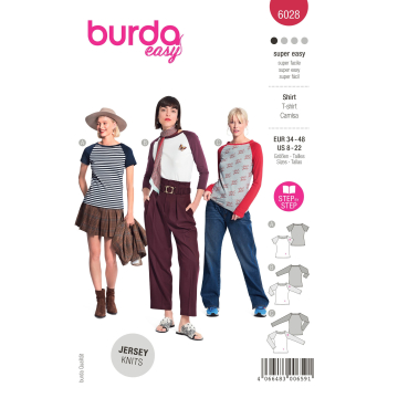 Naaipatroon shirt, Burda 6028, Nl/Dui/En/Fr