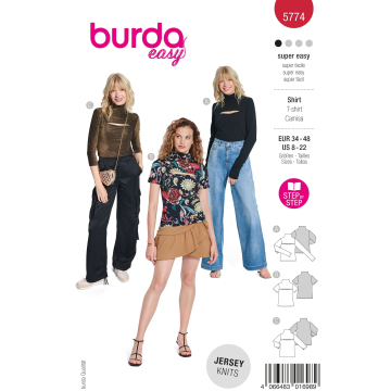 Naaipatroon Shirt Dames, Burda 5774, NL/GB/DE/FR