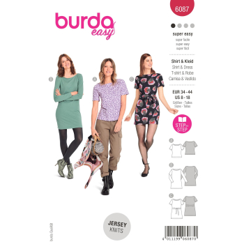 Schnittmuster Shirt und Kleid, Burda 6087