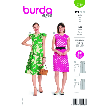 Patron Burda 5719 robe femme, version papier, en français