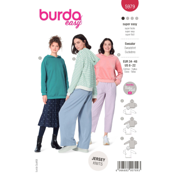 Naaipatroon sweater, Burda 5979, Nl/Dui/En/Fr