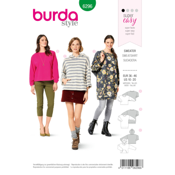 Schnittmuster Sweater, Burda 6296