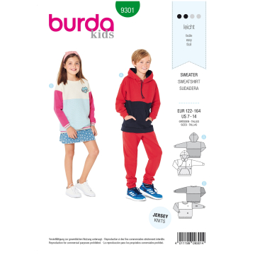 Patron Burda Kids 9301 Veste, en français