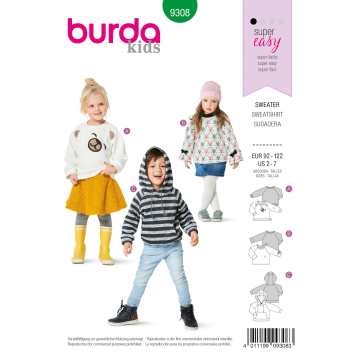 Patron Burda Kids 9308 Sweater, en français