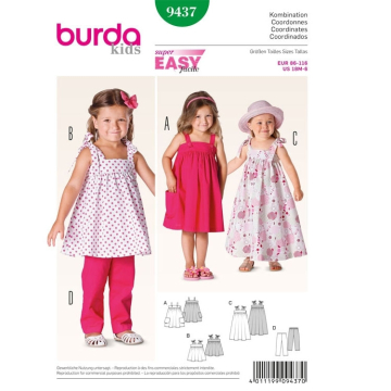 Patron Burda 9437 Kids Coordonnés, en français
