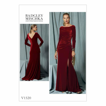 Naaipatroon Vogue 1520 designer jurk, maat 40-48 Dui/En/Fr