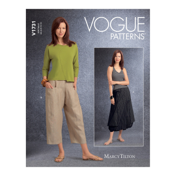 Naaipatroon Vogue 1731 Broek/Rok, maat  32-38, Dui/En/Fr