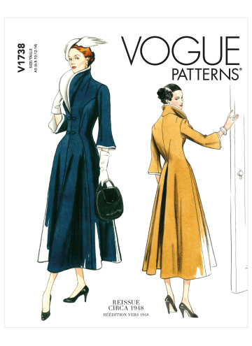 Naaipatroon Vogue 1738 retro jurk, maat  32-40, Dui/En/Fr