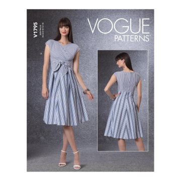 Patron Vogue 1795 robe de créateur, taille 40-48, en français
