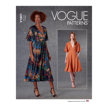 Patron Vogue 1801 robe femme, taille 32-40, en français