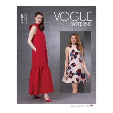 Patron Vogue 1802 robe femme, taille 32-48, en français