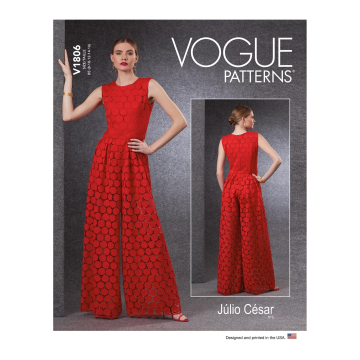 Naaipatroon Vogue 1806 Designer jumpsuit, maat 42-50, Dui/En/Fr