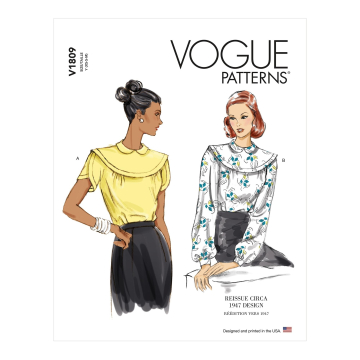 Naaipatroon Vogue 1809 blouse, maat 42-50, Dui/En/Fr