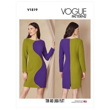 Patron Vogue 1819 robe de styliste femme, taille 34-42, en français