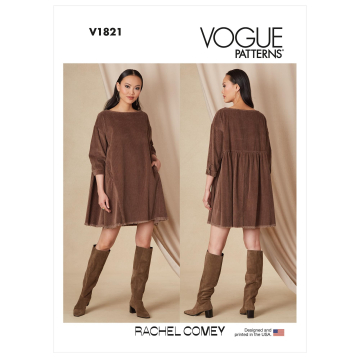 Patron Vogue 1821 robe de styliste femme, taille 32-48 en français