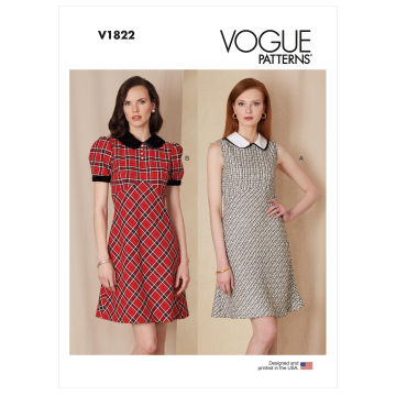Naaipatroon Vogue 1822 Dress maat 34-42, Dui/En/Fr