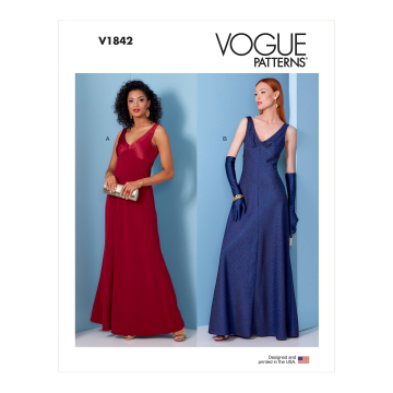 Naaipatroon Vogue 1842 jurk, maat 34-42 Dui/En/Fr