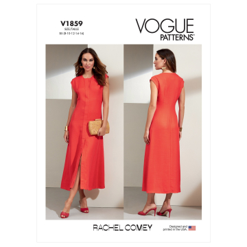 Naaipatroon Vogue 1859 designer jurk, maat 34-42, Dui/En
